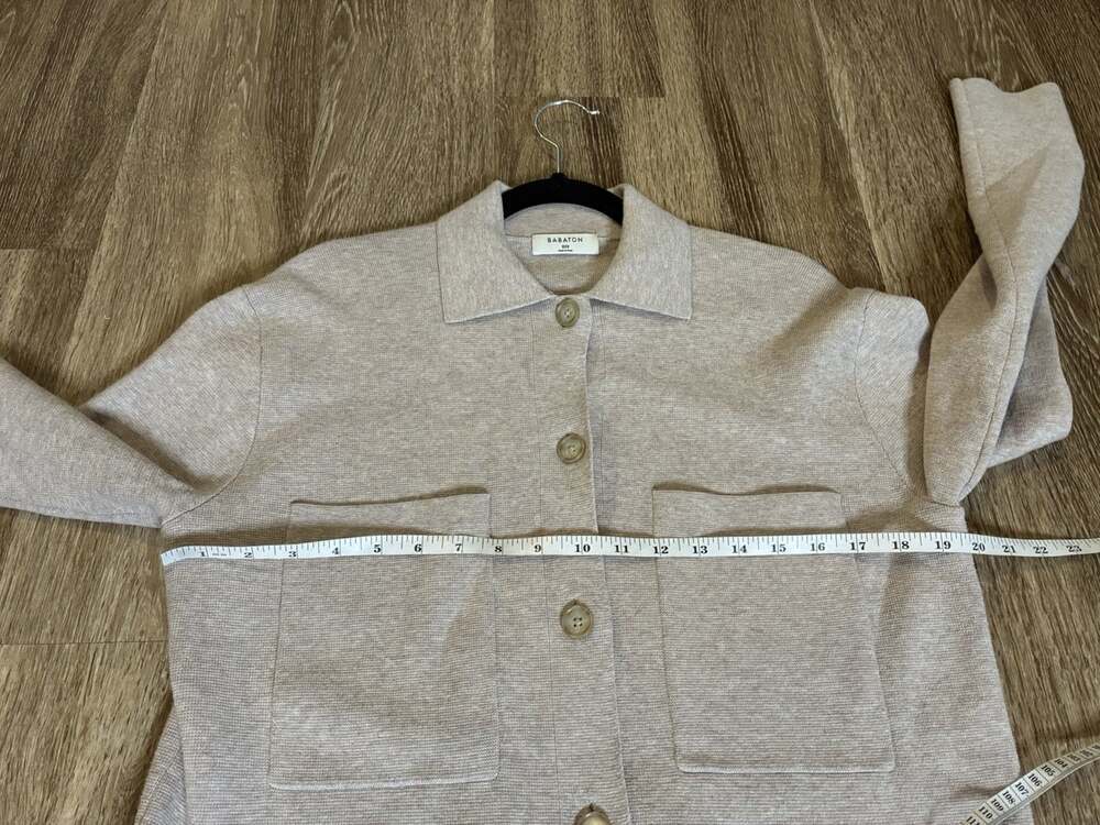 Aritzia Babaton Society Sweater in Heather Modern Taupe Size 2XS - Picture 5 of 7